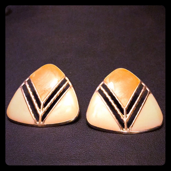 Vintage Orange Earrings - Picture 1 of 3